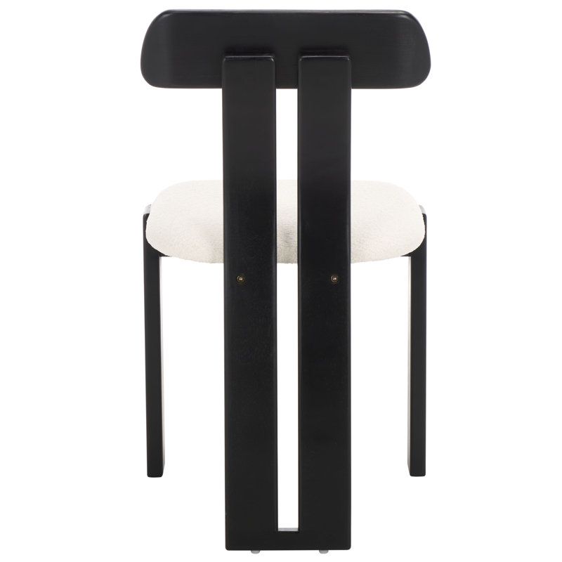 Cayde Boucle Seat Dining Chair, Cream/Black