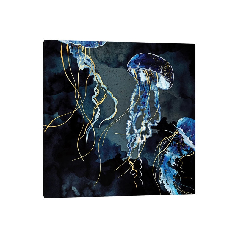 Metallic Ocean III - Imprimé, H 37 po x l 37 po x P 1,5 po, Toile tendue, Pas de tapis