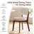 Upholstered Dining Chairs Set of 4, Walnut Solid Wood Frame with Striped Fabric