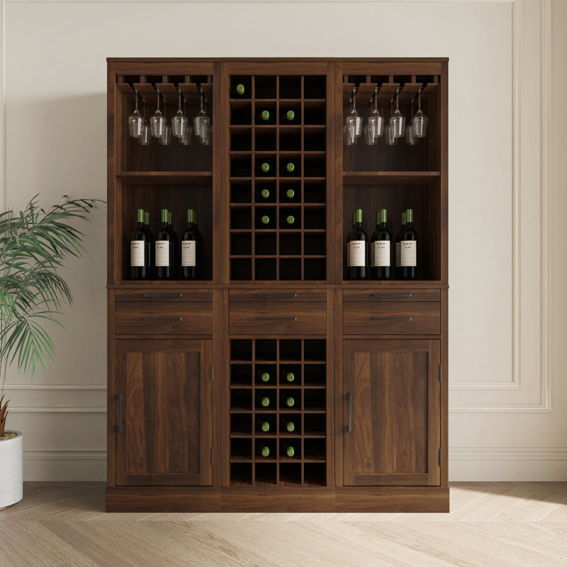 Armoire de bar à vin brun modulaire avec huche pour salle à manger