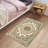 Washable Area Rug, Floral Medallion Low Pile Non Slip Foldable Pearl Velvet Indoor Carpet, Yellow Tone, 2'x3'-2032957670