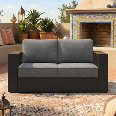  Canapé d'extérieur surdimensionné en aluminium 2 places avec coussin de 6 pouces
