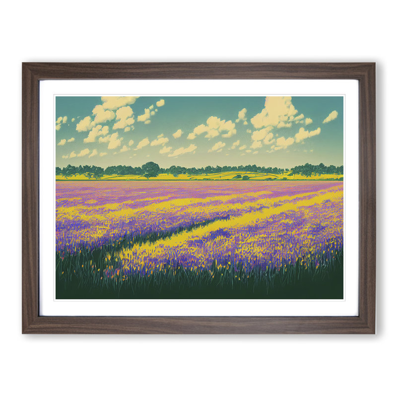 Intoxicating Bluebell Field - Framed Print, 46cm H x 64cm W x 2cm D, Walnut