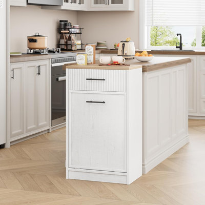 Fluted Tilt Out Trash Cabinet, 10 Gallon Storage