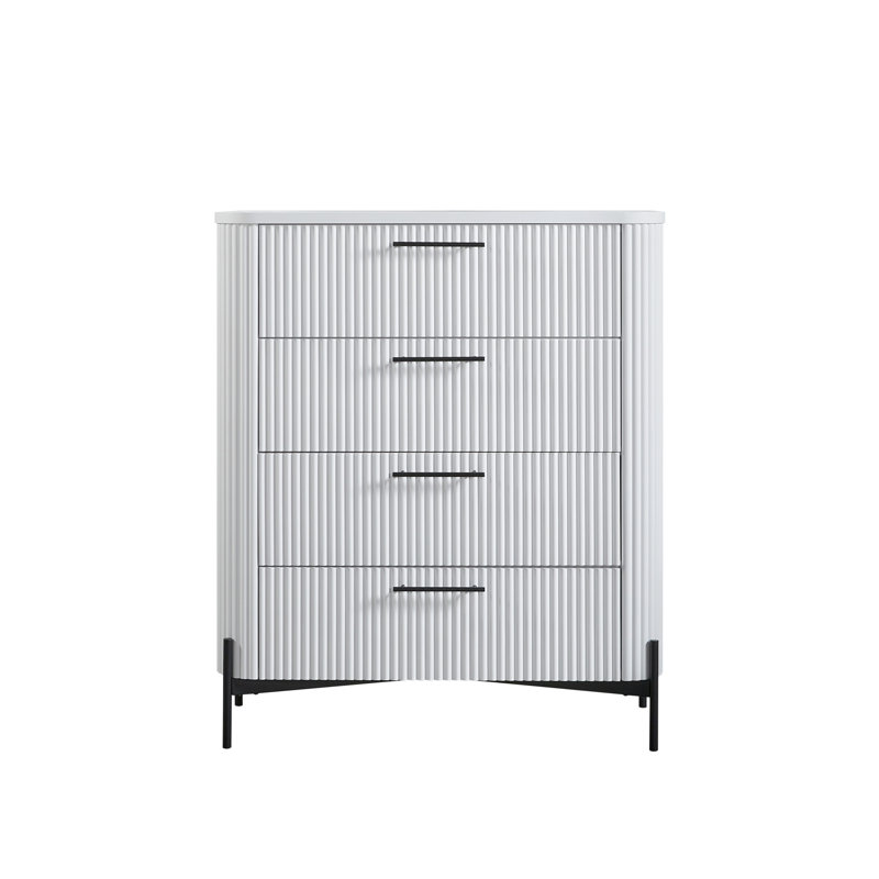 Commode 4 tiroirs - Commode moderne, Commodes (Commode), Blanc