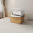 Solid Wood Makeup Vanity, Flip‑Top Lighted Mirror, Glass Tabletop, 3‑Mode Adjustable Brightness, Easy Assembly-295099019