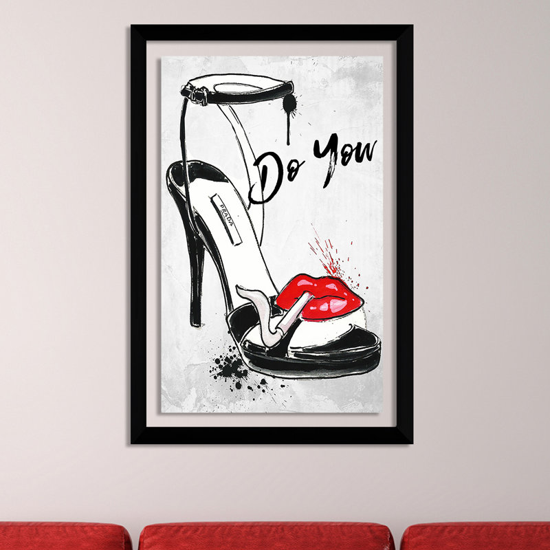 " Do You " by BY Jodi, 39.5" H x 27.5" W x 0.75" D, Black Framed Acrylic