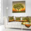 Arbre vert contre soleil couchant - Coussin imprimé forêt-29602375-29602378