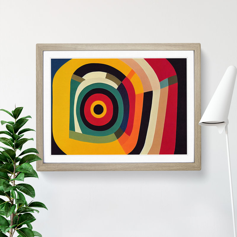 Invigorating Modern Abstract - Framed Print, 46cm H x 64cm W x 2cm D, Oak