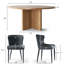 Ensemble de salle à manger rond de 60 pouces en placage de bois avec piédestal et fauteuils à oreilles en chenille-663056130