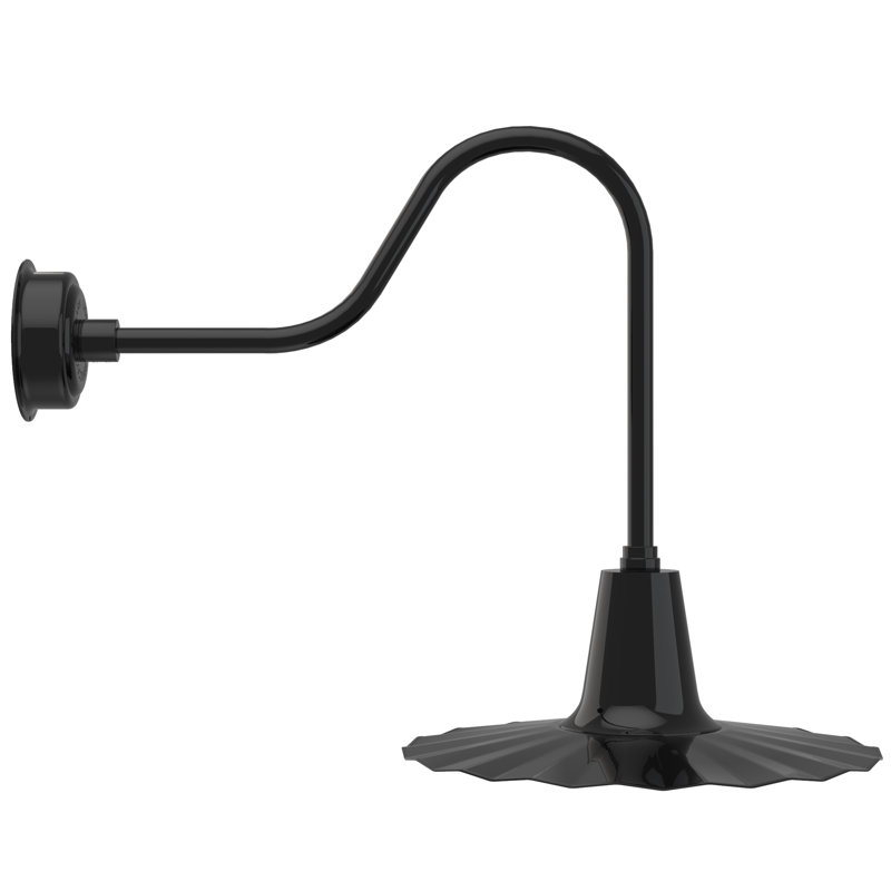 Luminaire de grange d’extérieur à del Iris, H 7,5 po x l 20 po x P 20 po, Noir