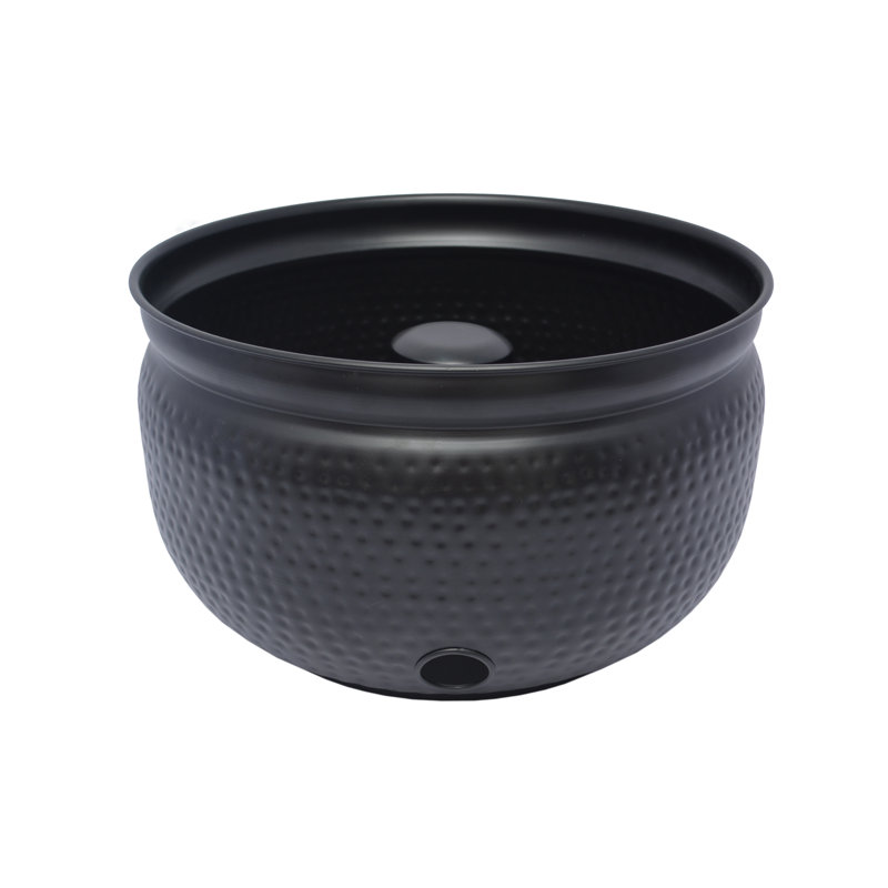 Pot à tuyau rond martelé de 45,7 cm (18 po) noir