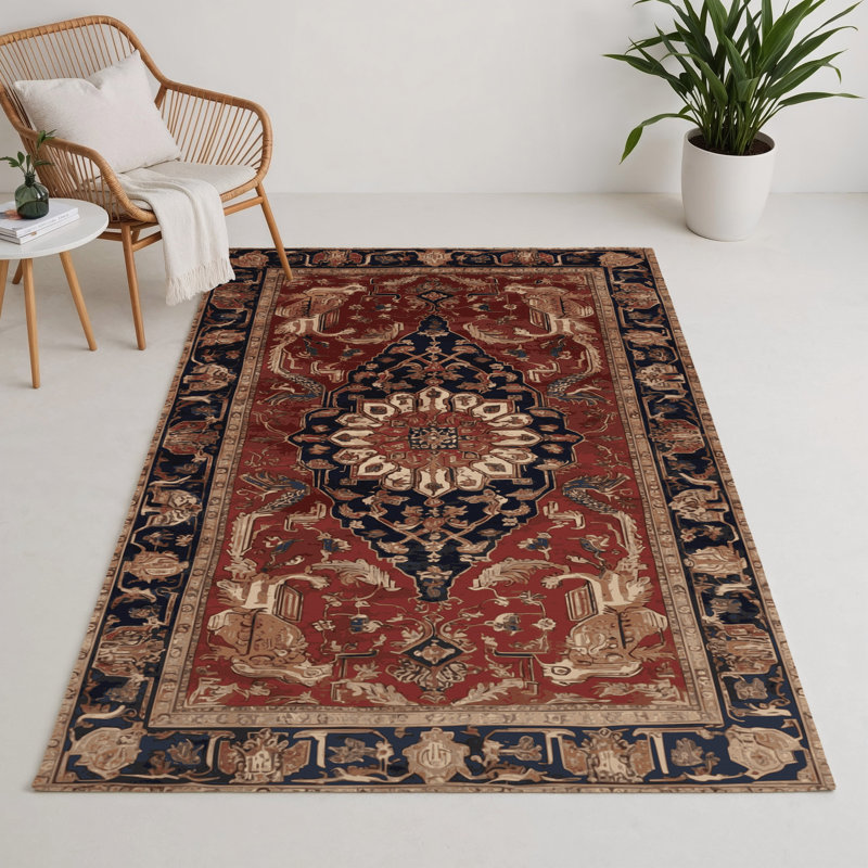 Tapis d'intérieur et d'extérieur brun Persian, Rectangle 9 pi x 12 pi