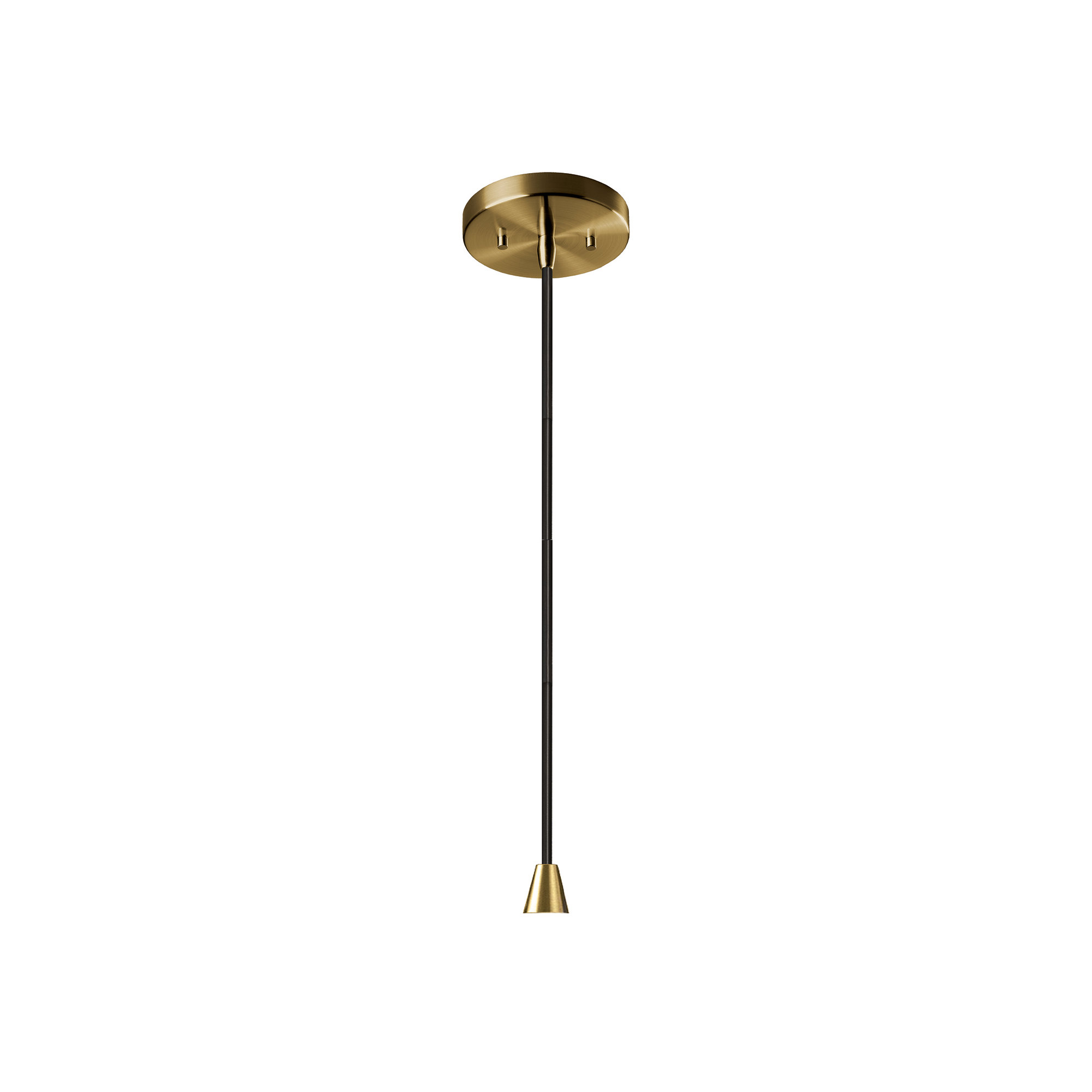 Leni Single Light Ceramic Dimmable Pendant, Gloss Black, Antique Brass
