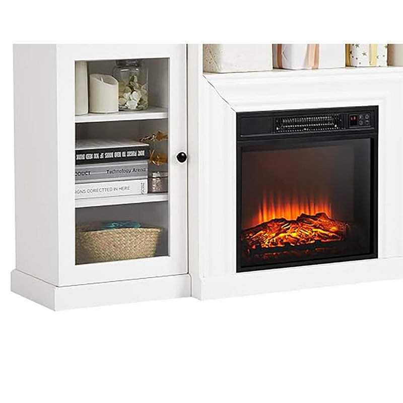Foyer électrique avec meuble télé 60 po et support pour fournaise 18 po