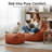 Could Bean Bag Chair with Ottoman for Adults Compression, Large Corduroy Bean Bag Couch, Boneless Cloud Chaise Lounge Reading Chair with High-Resilience Foam, Floor Lounger for Bedroom Living Room(Gray)-1161614252