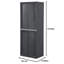 Sterilite Storage Cabinet, Rugged Plastic Garage Organizer with Double Doors, 4 Adjustable Shelves, Grey