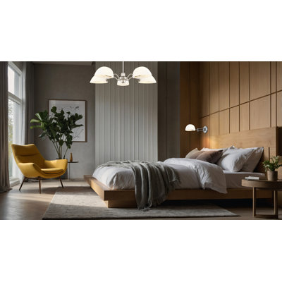 Lustre 5 lumières breton en nickel brossé