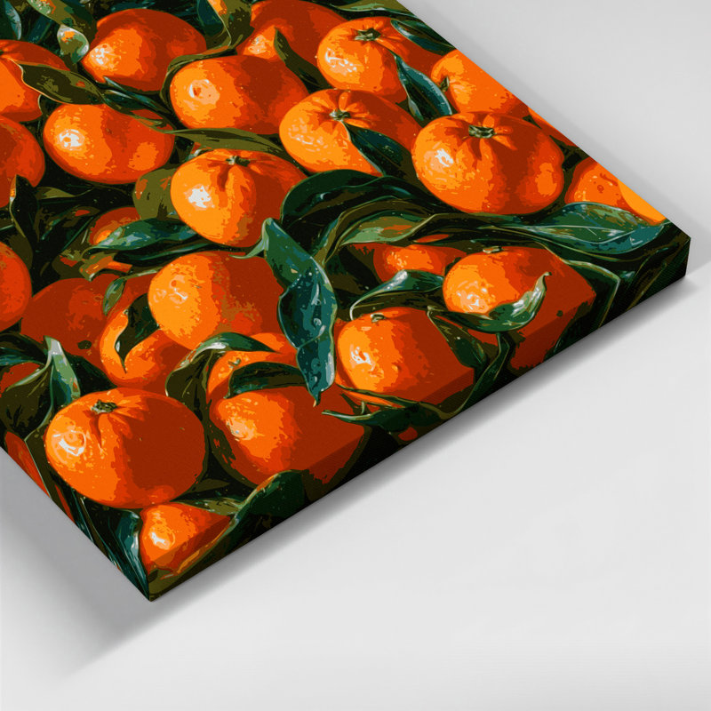Fruit, mandarine, art mural sur toile, H 12 po x l 18 po