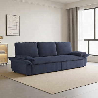 94.5" King Size Pull Out Sofa Bed, 3-In-1 Convertible Sleeper Sofa With Corduroy Upholstery, Multi-Functional Sofa Bed