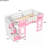 Twin Size Loft Bed In Pink With Space Storage Staircase And Sweet Decorative Window - Wood Compact Robust-1959619610