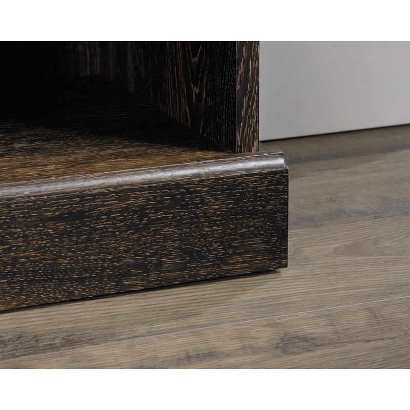 Iron Oak Finish Adjustable Bookcase with Cubbyhole Storage