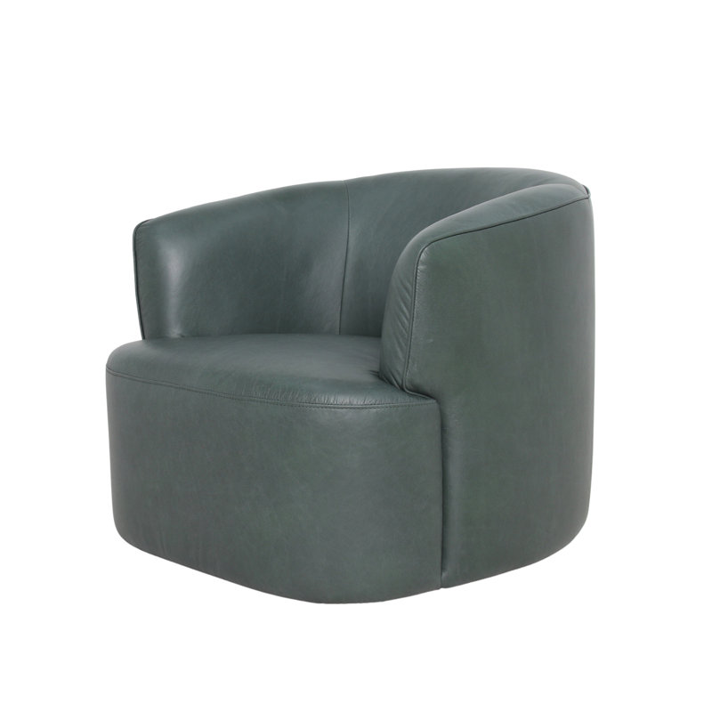 Fauteuil club en cuir Casa Casa, Vert mousse foncé