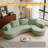 122 Inch Compression Floor Boneless Sofa, 2-Piece L-Shaped Sectional Sofa Couch With Chaise Lounge And Pillows, Modern Cloud Sectional Couches For Living Room Apartment Office, Fully Assembled-1057122445