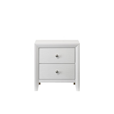 Contemporary Modern Look 2-Drawer Nightstand, End Table With 2 Storage Drawers