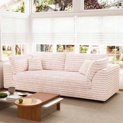 Solid Wood Frame Upholstered Loveseat with Toss Pillows