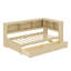 Lit de jour en bois de qualité supérieure avec tiroirs, tête de lit et buffet de rangement-1385146928