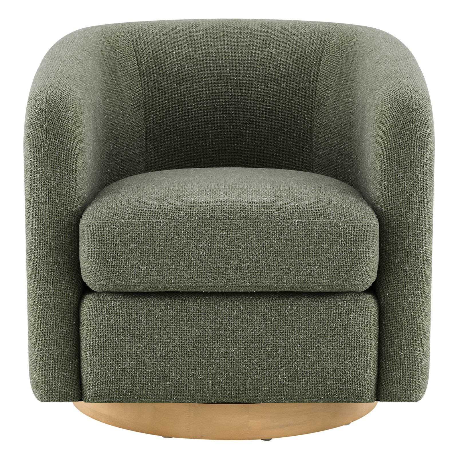 Upholstered Swivel Armchair, Marin Twig Performance Linen Blend