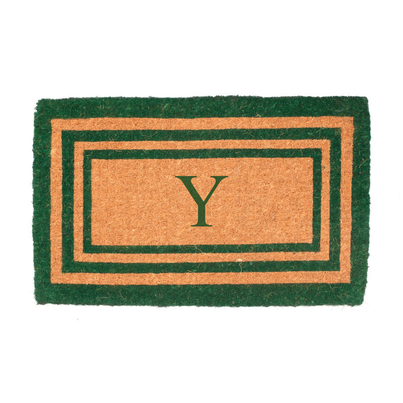 Tapis de porte d’extérieur en forme de fait main rectangulaire Stansfield, Y, Rectangle 2 pi x 3 pi 3 po