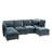 Cashin 127.5“ Modern Oversized Double-Layer Cushion Storage Sectional Sofa with Extendable Foot Pedal-816339391