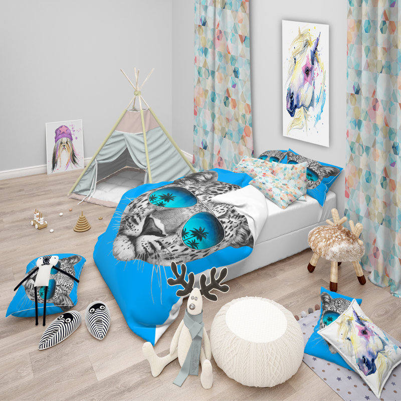 Ensemble de housse de couette tropical, Housse de couette double / grand et 2 taies