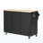 51" Fluted Kitchen Island With Drop Leaf, Farmhouse Accent Kitchen Island On Wheels With Internal Storage Rack, Rolling Kitchen Cart With Towel Rack For Kitchen, Dining Room, Black Ash-1246256099