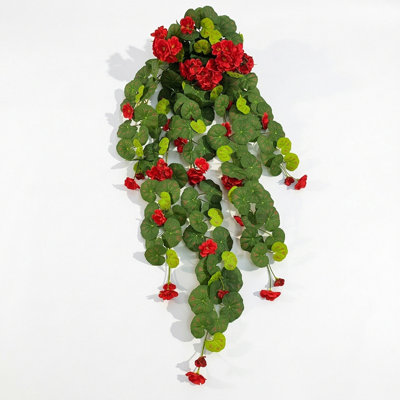 Teardrop Swag Artificial Geraniums Flower Swag Front Door Garland