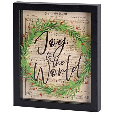 Art encadré Joy To The World Hymn Wreath