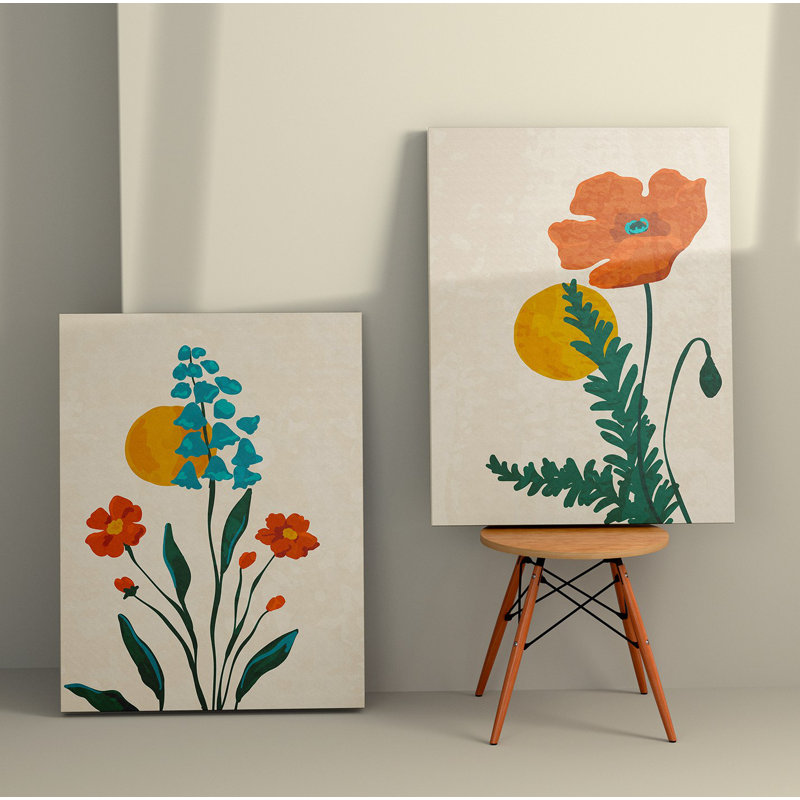 Peinture décorative sur toile (2 pièces), H 19,7 po x l 27,6 po