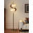 French Vintage-Style Solid Wood, Iron & Glass Floor Lamp