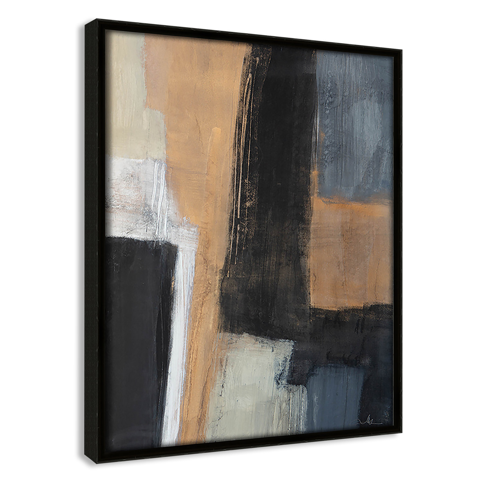 Karl Metallic Slate I Framed On Canvas Print, 11.5" H x 9.5" W x 2" D, Espresso