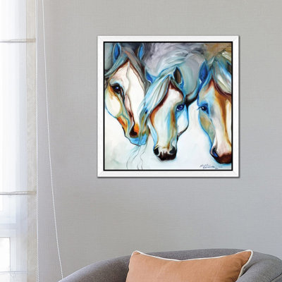 3 Nobles Equine Abstract by Marcia Baldwin - Floater Frame Painting on Canvas