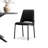 PU Leather Black Dining Chair, Upholstered Armless Side Chair with Padded Seat & Metal Frame for Kitchen, Living Room, Office, Vanity-117454273