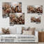 Or rose papillon, ailes et fleurs I - Art mural acrylique floral-1169374516