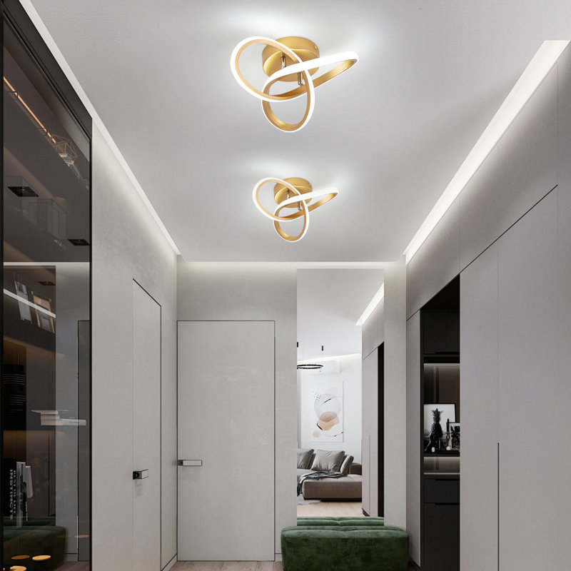 Plafonnier moderne à DEL, Doré