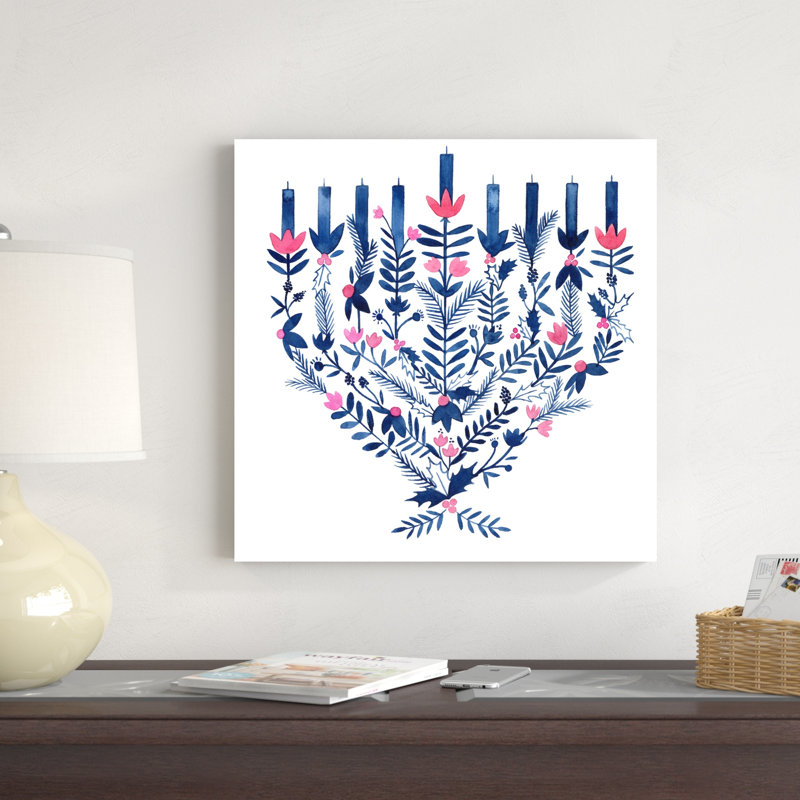 «Boho Hanukkah II» par Grace Popp - reproduction d'art sur toile tendue, H 20 po x l 20 po