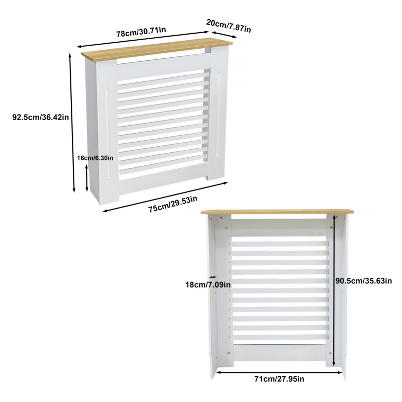 Radiator Cover, Size: 92.5cm H x 78cm W x 20cm D