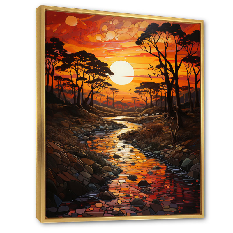 Bato Savannah Serenade africaine, H 32 po x l 16 po x P 1 po, Cadre flottant doré
