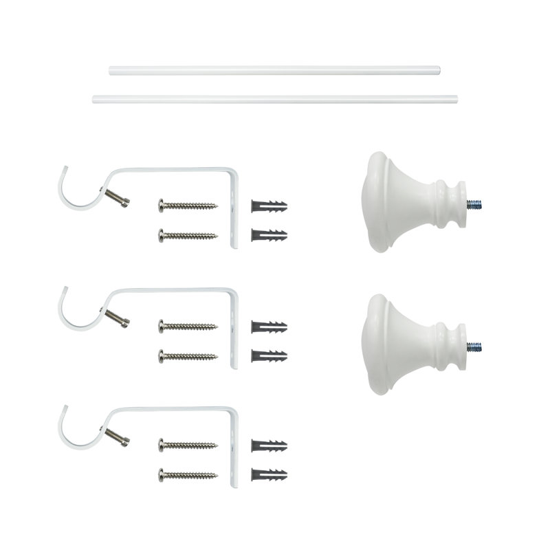Taouk Steel Adjustable, 2.72" H x 89.72" W x 2.72" D, White
