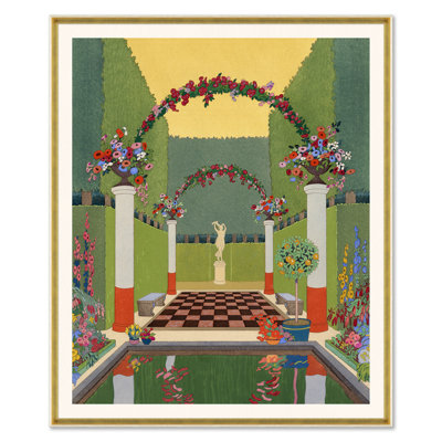 «Reflection Pool», reproduction de Pochoir vers 1920